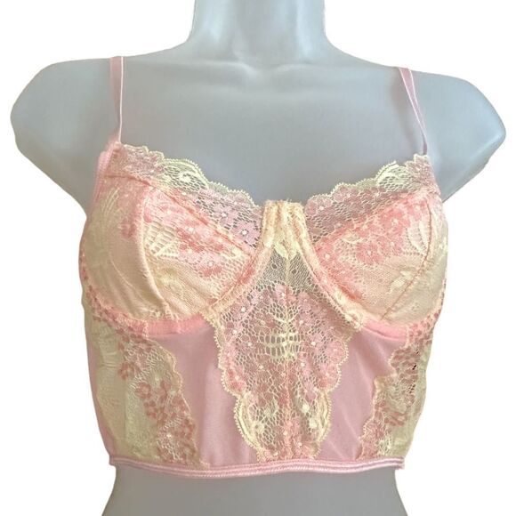 Set Of 3 Lingerie Lace Cropped Valentines Romantic Bralettes - Picture 2 of 13